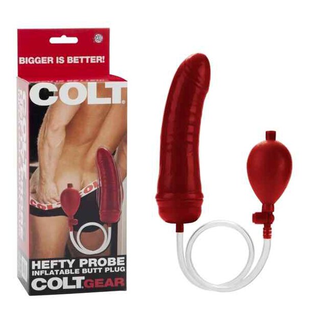 Colt Hefty Probe Inflatable Butt Plug - Red 5 cm
