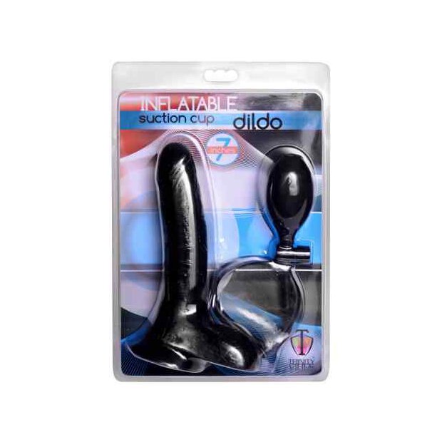Inflatable Suction Cup Dildo Black