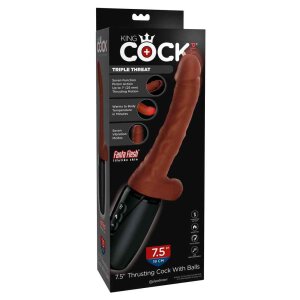 King Cock Plus 7,5" Thrusting with Balls Brown