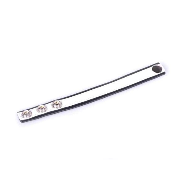 Rainbow Leather Cock Strap Black & White