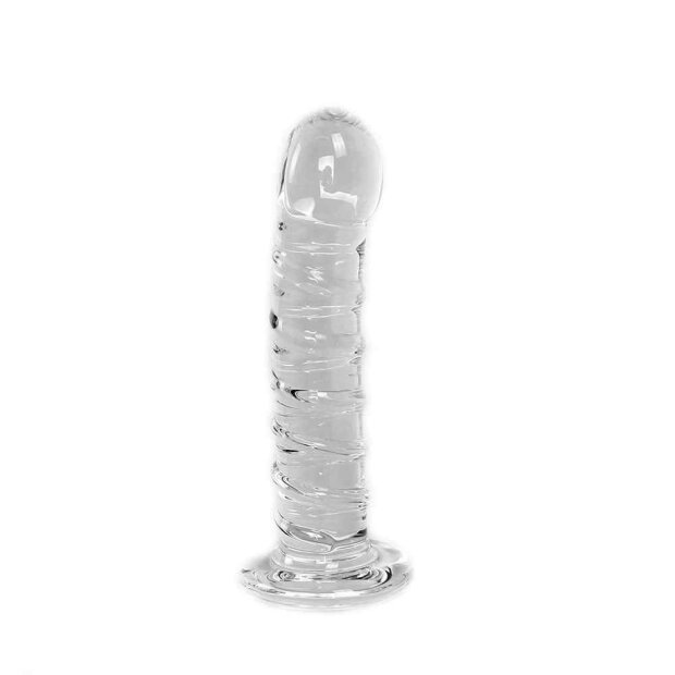 Glass Dildo Clear Penis Swirl
