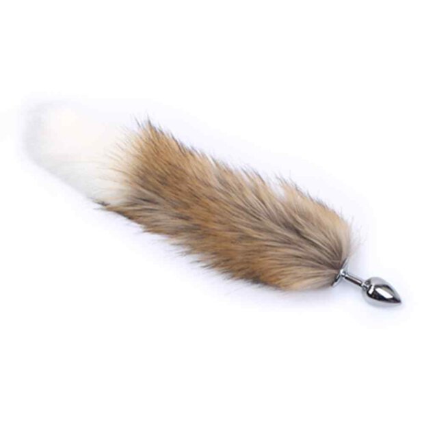 Fox Tail Plug Brown & White Short