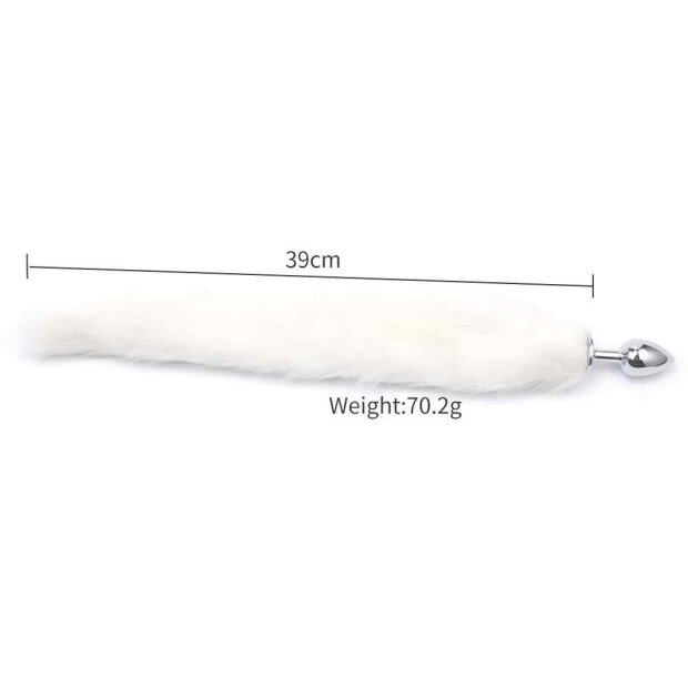 Fox Tail Plug White Short