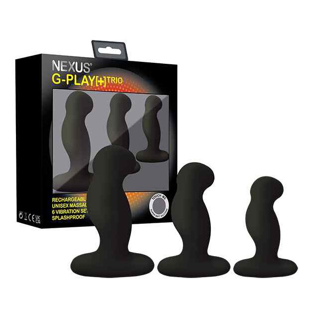 Nexus - G-Play Trio Plus Unisex Vibrator Pack S/M/L Black
