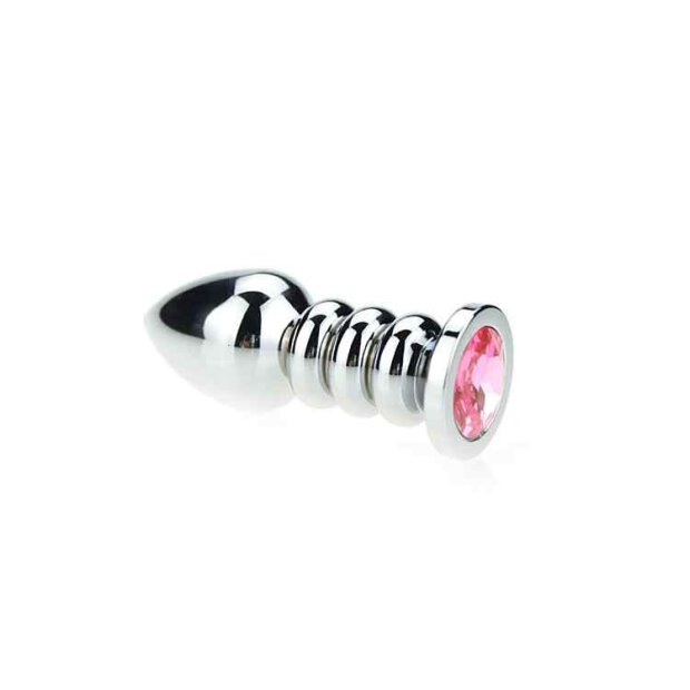 Kiotos - Ribbed Buttplug Pink 3,5 cm