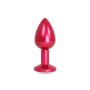 Kiotos - Aluminium Buttplug Red with Clear Gem 2,8 cm