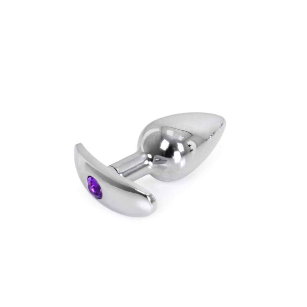 Aluminium Handle Buttplug Purple Gem