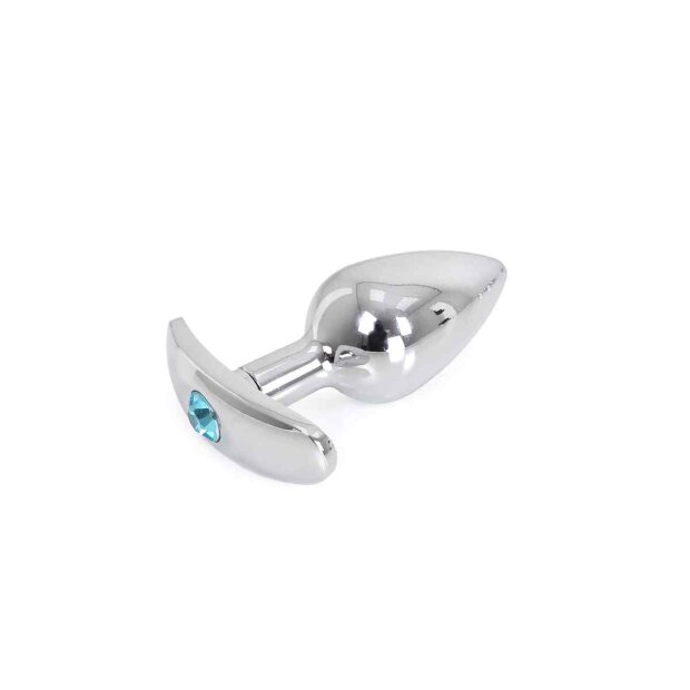 Kiotos - Aluminium Handle Buttplug Blue Gem 2,8 cm