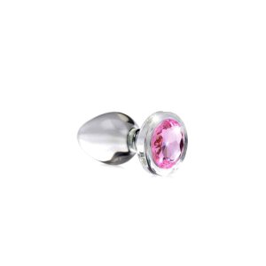 Pink Gem Glass Anal Plug Small 2,5 cm