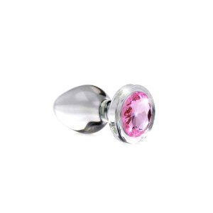 Pink Gem Glass Anal Plug Medium 3,3 cm
