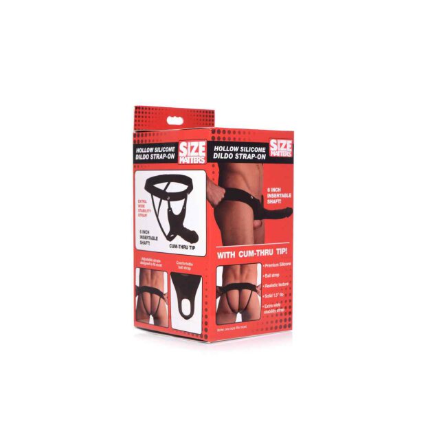 Master Series Hollow Silicone Dildo Strap-on Black