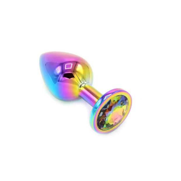 Kiotos - Rainbow Buttplug with Gem M 3,3 cm