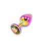 Kiotos - Rainbow Buttplug with Gem M 3,3 cm