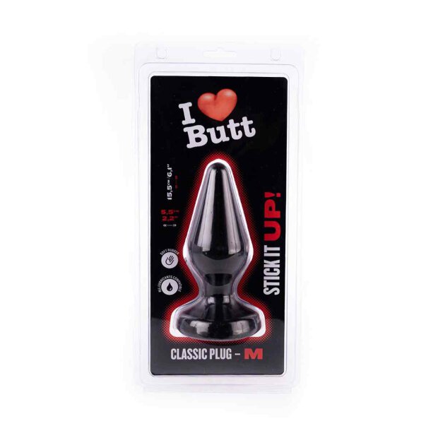 I Love Butt - Classic Plug M Black 5,5 cm