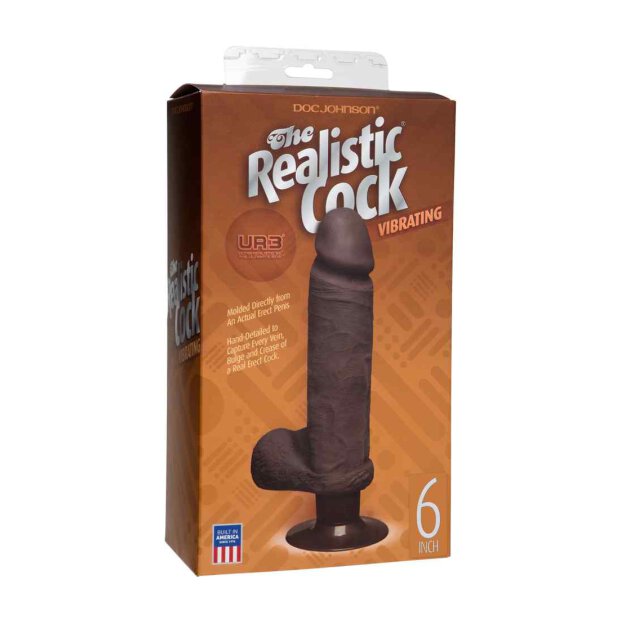 The Realistic Cock - ULTRASKYN - Vibrating 6 Inch - Chocolate