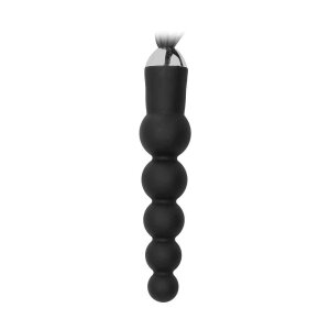Black Whip with Curved Silicone Dildo Black