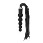 Black Whip with Curved Silicone Dildo Black