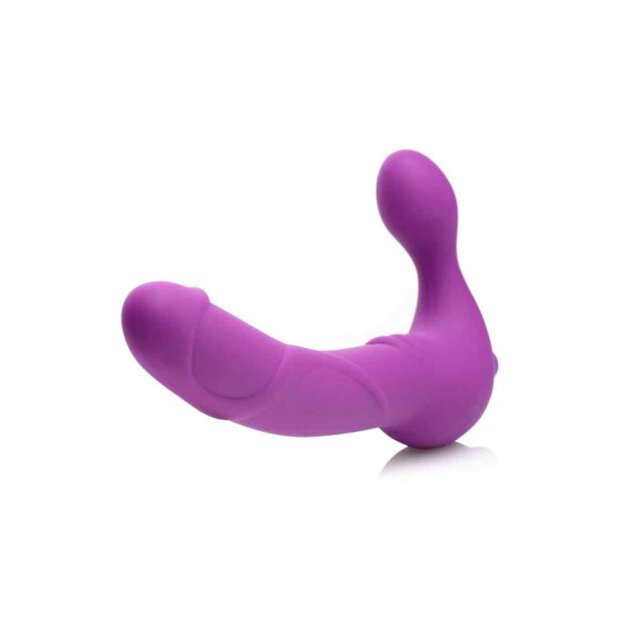 Strap U Royal Revolver -Vibrating Silicone Strapless Strap On Purple