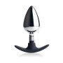 Dark Invader Metal & Silicone Anal Plug - Large - Silver