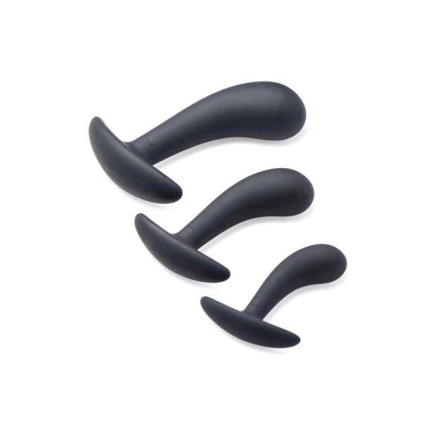Master Series Dark Delights 3 Piece Curved Anal Trainer Set - Black
