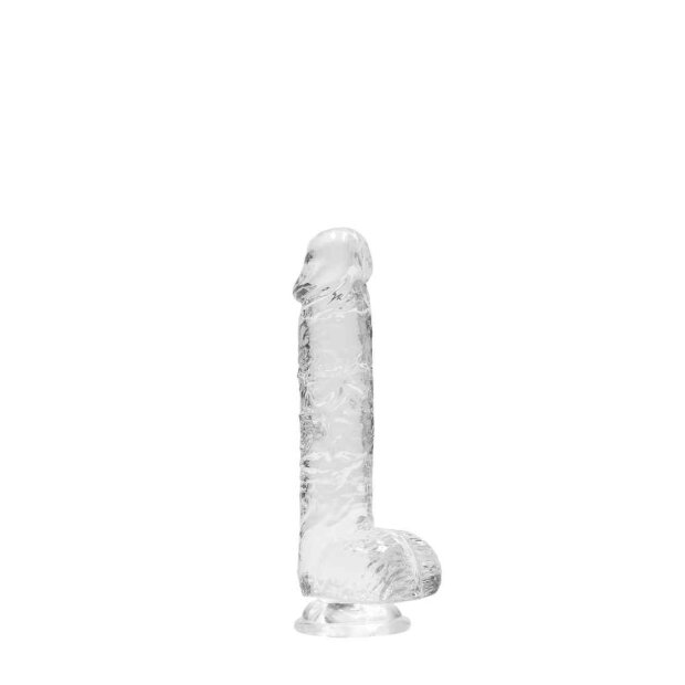6" / 15 cm Realistic Dildo With Balls - Transparent