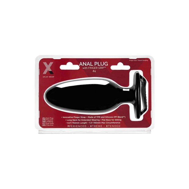 Finger Grip Plug #4L  - Black 5,8 cm