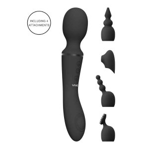 Nami Pulse Wave & Vibrating Wand Black