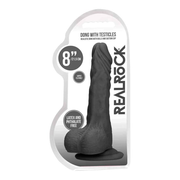 Dong with testicles 8" Black