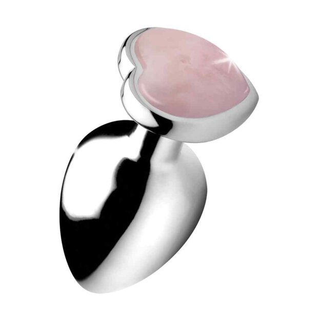 Booty Sparks Gemstones Rose Quartz Heart Large Anal Plug 4,1 cm