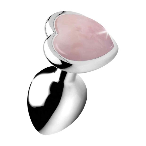 Booty Sparks Gemstones Rose Quartz Heart Small Anal Plug 2,8 cm