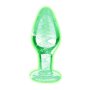 Booty Sparks Glow-In-The-Dark Glass Anal Plug - Large 3,5 cm