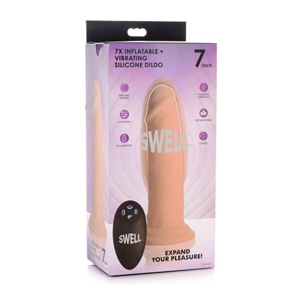 Swell 7X Inflatable & Vibrating 7" Silicone Dildo