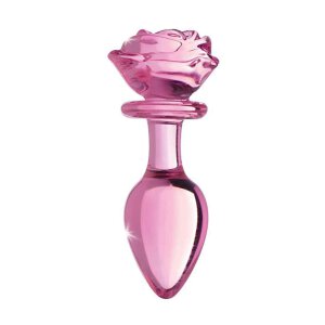 Booty Sparks Glass Large Anal Plug - Pink Rose 3,8 cm