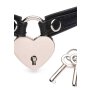 Master Series Heart Lock Choker with Keys - Leather - Black