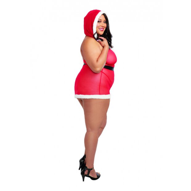 Santa Cutie Halter Bralette and Mini Skirt Set - Plus Size