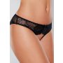 Open Panty Mesh Front Lace Back  -  Black - OS