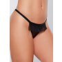 Panty Mesh Front Open Back Bow Detail.   -  Black - OS