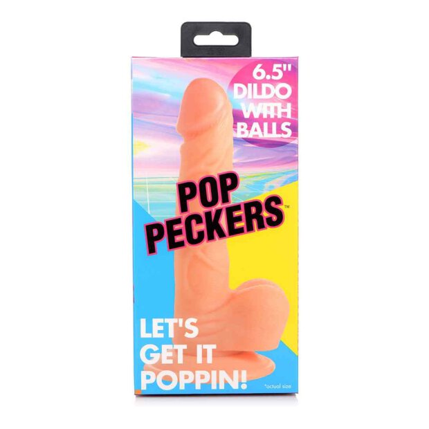 POP Dildo with Balls - Light 16.5cm