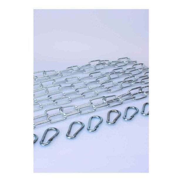 KIT 4 X 110 cm large link chain + 8 carabiners
