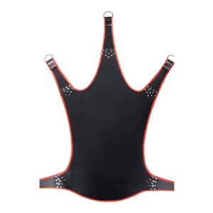 Leather Sling with Red Piping - 5 Points - Black