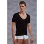 Doreanse Mens T-Shirt V-Neck Short Sleeves Black S - XXL