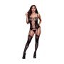 Baci Corset Front Suspender Lace Bodystocking One Size - Queen Size