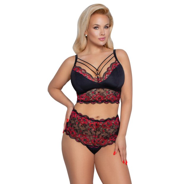 BH und Slip schwarz/rot XL - 4XL