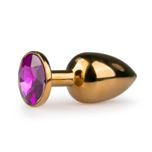 Metal Butt Plug No. 1 Gold/Purple 2,7 cm