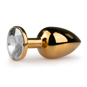 Metal Butt Plug No. 1 Gold/Clear 2,7 cm