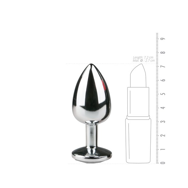Metal Butt Plug No. 1 Silver/Clear 2,7 cm