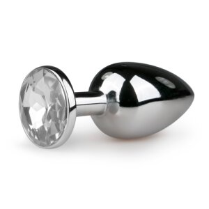 Metal Butt Plug No. 1 Silver/Clear 2,7 cm