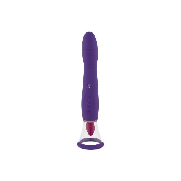 Pleasure Pump With G-Spot Vibrator Purple