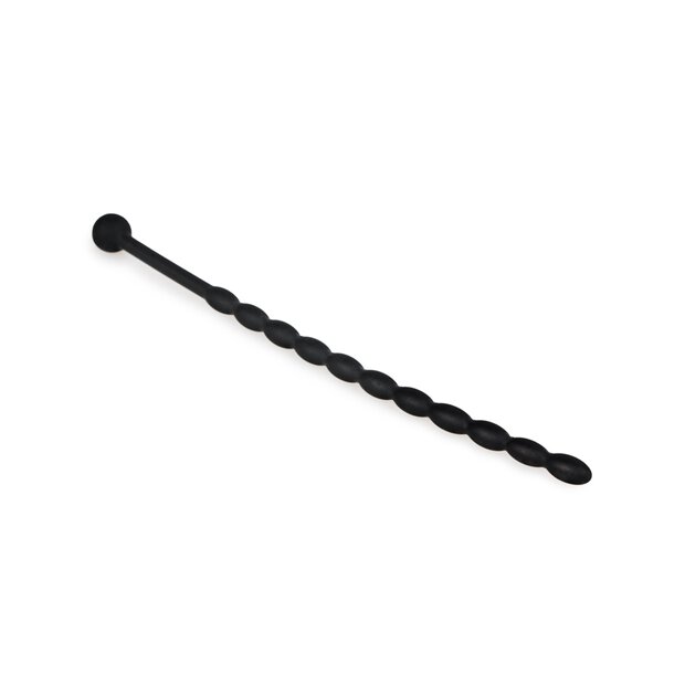 Geribbelde Siliconen Dilator Zwart