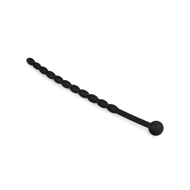 Geribbelde Siliconen Dilator Zwart
